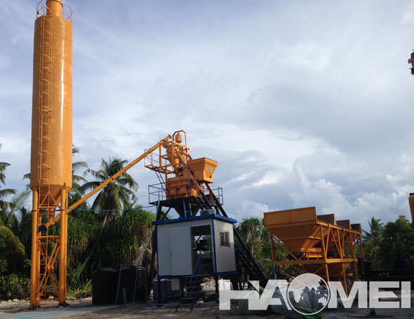 HZS35 Stationary Concrete Batching Plant in Malé